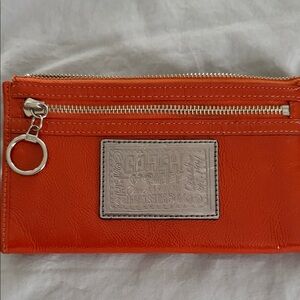 Coach Vibrant Orange Leather Wallet